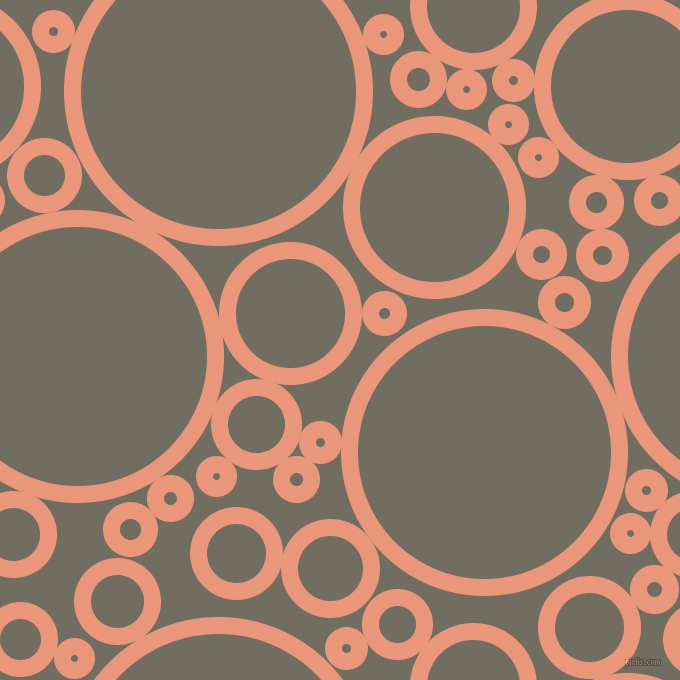 bubbles, circles, sponge, big, medium, small, 17 pixel line width, Dark Salmon and Flint circles bubbles sponge soap seamless tileable