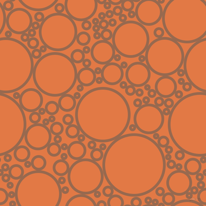 bubbles, circles, sponge, big, medium, small, 9 pixel line width, Dark Tan and Jaffa circles bubbles sponge soap seamless tileable
