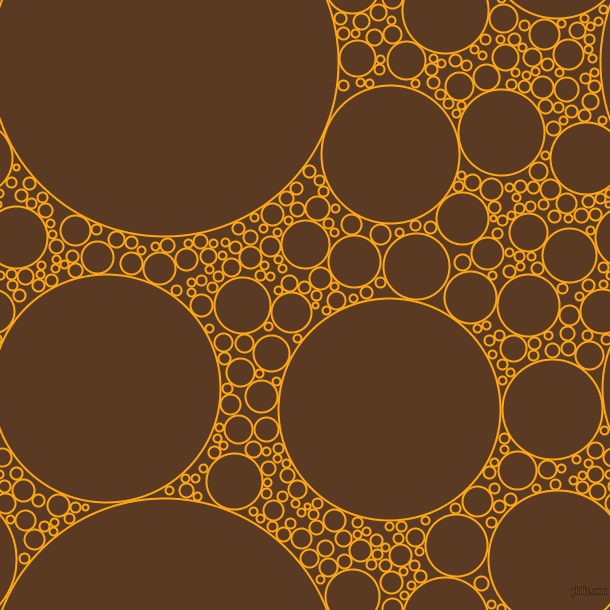 bubbles, circles, sponge, big, medium, small, 2 pixel line width, Dark Tangerine and Carnaby Tan circles bubbles sponge soap seamless tileable