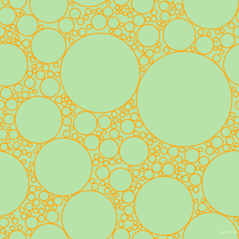 bubbles, circles, sponge, big, medium, small, 2 pixel line width, Dark Tangerine and Madang circles bubbles sponge soap seamless tileable
