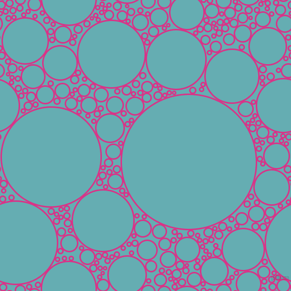bubbles, circles, sponge, big, medium, small, 3 pixel line width, Deep Cerise and Fountain Blue circles bubbles sponge soap seamless tileable