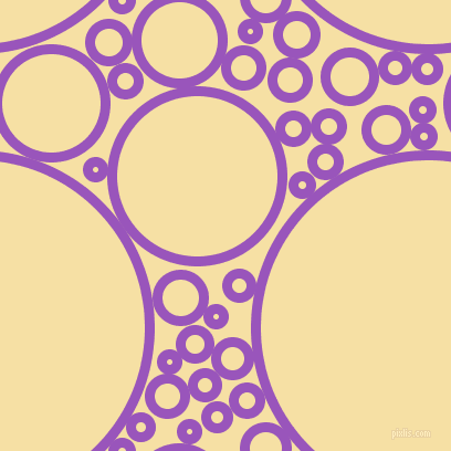 bubbles, circles, sponge, big, medium, small, 9 pixel line width, Deep Lilac and Buttermilk circles bubbles sponge soap seamless tileable