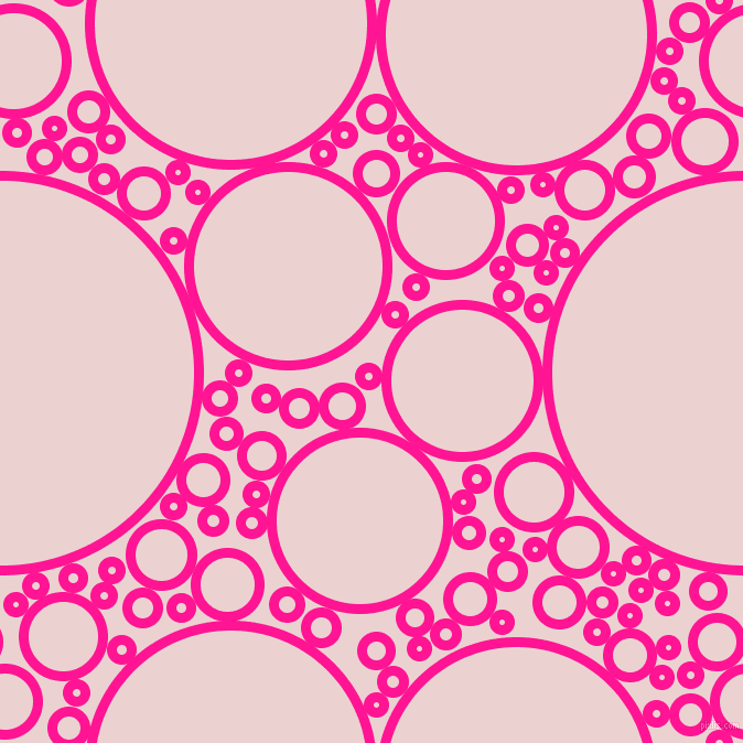 bubbles, circles, sponge, big, medium, small, 9 pixel line width, Deep Pink and Vanilla Ice circles bubbles sponge soap seamless tileable