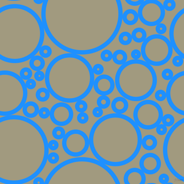 bubbles, circles, sponge, big, medium, small, 17 pixel line width, Dodger Blue and Grey Olive circles bubbles sponge soap seamless tileable