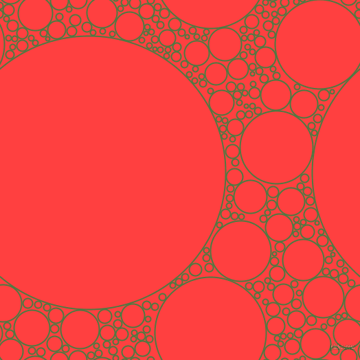 bubbles, circles, sponge, big, medium, small, 2 pixel line width, Fern Green and Coral Red circles bubbles sponge soap seamless tileable