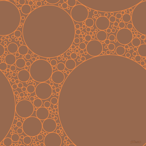 bubbles, circles, sponge, big, medium, small, 2 pixel line width, Flamenco and Dark Tan circles bubbles sponge soap seamless tileable