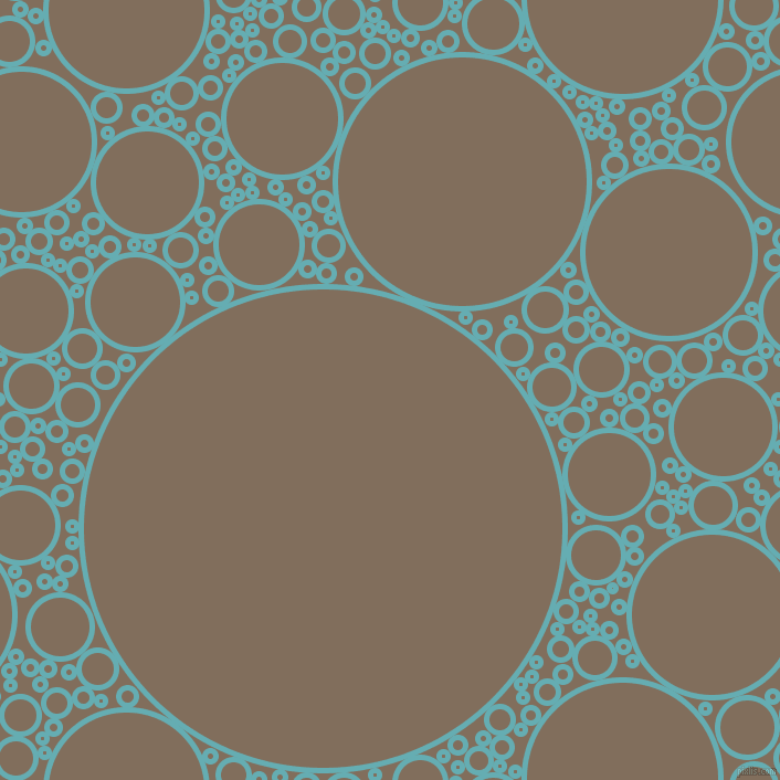 bubbles, circles, sponge, big, medium, small, 5 pixel line width, Fountain Blue and Donkey Brown circles bubbles sponge soap seamless tileable