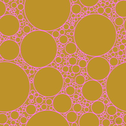 bubbles, circles, sponge, big, medium, small, 2 pixel line width, Fuchsia Pink and Nugget circles bubbles sponge soap seamless tileable