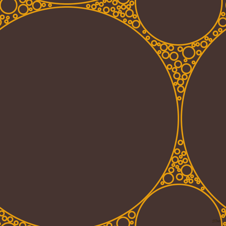 bubbles, circles, sponge, big, medium, small, 5 pixel line width, Gamboge and Cedar circles bubbles sponge soap seamless tileable