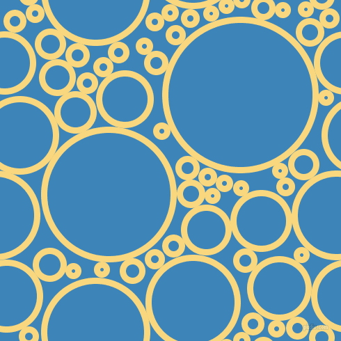 bubbles, circles, sponge, big, medium, small, 9 pixel line width, Golden Glow and Curious Blue circles bubbles sponge soap seamless tileable