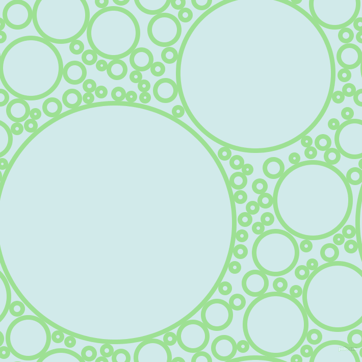bubbles, circles, sponge, big, medium, small, 9 pixel line width, Granny Smith Apple and Oyster Bay circles bubbles sponge soap seamless tileable