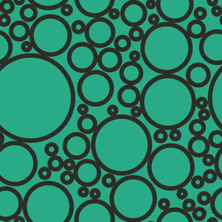 bubbles, circles, sponge, big, medium, small, 9 pixel line width, Green Waterloo and Jungle Green circles bubbles sponge soap seamless tileable