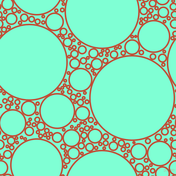 bubbles, circles, sponge, big, medium, small, 5 pixel line width, Grenadier and Aquamarine circles bubbles sponge soap seamless tileable