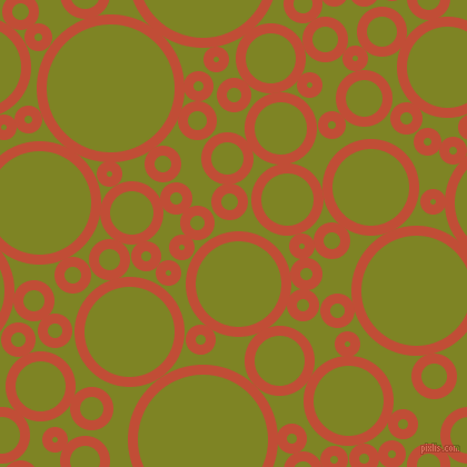 bubbles, circles, sponge, big, medium, small, 9 pixel line width, Grenadier and Trendy Green circles bubbles sponge soap seamless tileable