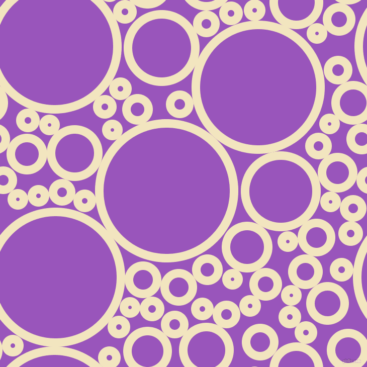 bubbles, circles, sponge, big, medium, small, 17 pixel line width, Half Colonial White and Deep Lilac circles bubbles sponge soap seamless tileable