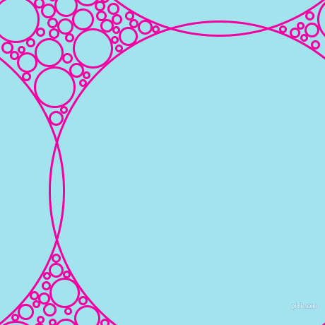 bubbles, circles, sponge, big, medium, small, 3 pixel line width, Hollywood Cerise and Blizzard Blue circles bubbles sponge soap seamless tileable