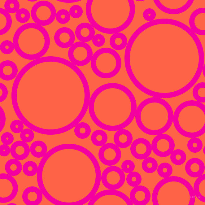 bubbles, circles, sponge, big, medium, small, 17 pixel line width, Hollywood Cerise and Tomato circles bubbles sponge soap seamless tileable