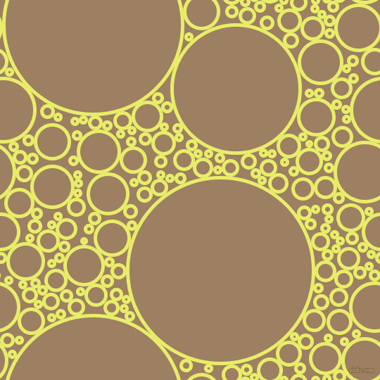bubbles, circles, sponge, big, medium, small, 5 pixel line width, Honeysuckle and Sorrell Brown circles bubbles sponge soap seamless tileable
