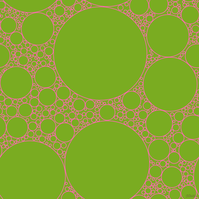 bubbles, circles, sponge, big, medium, small, 2 pixel line width, Hot Pink and Lima circles bubbles sponge soap seamless tileable