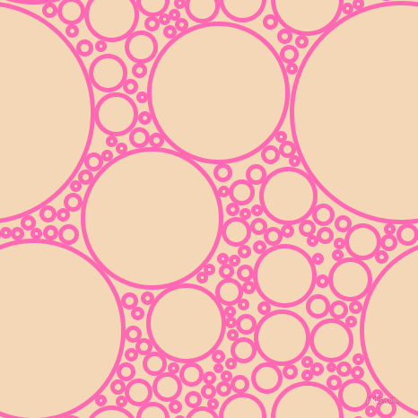 bubbles, circles, sponge, big, medium, small, 5 pixel line width, Hot Pink and Pink Lady circles bubbles sponge soap seamless tileable