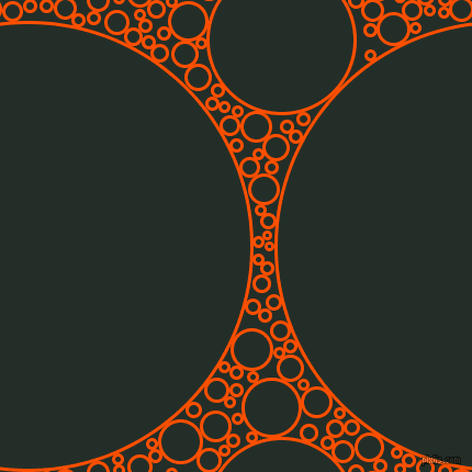 bubbles, circles, sponge, big, medium, small, 3 pixel line width, International Orange and Midnight Moss circles bubbles sponge soap seamless tileable