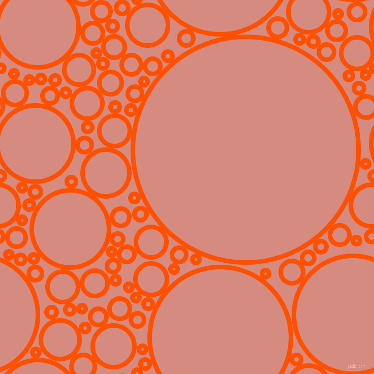 bubbles, circles, sponge, big, medium, small, 9 pixel line width, International Orange and My Pink circles bubbles sponge soap seamless tileable