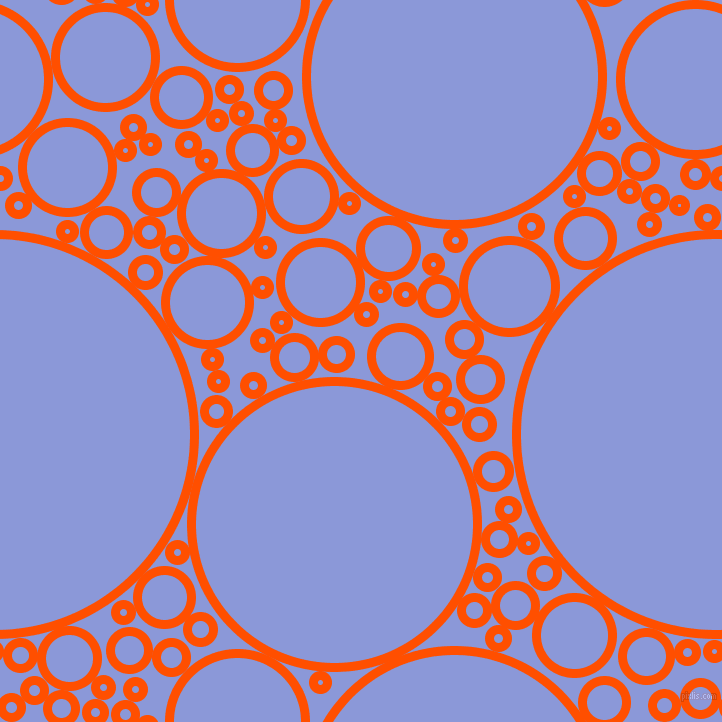 bubbles, circles, sponge, big, medium, small, 9 pixel line width, International Orange and Portage circles bubbles sponge soap seamless tileable