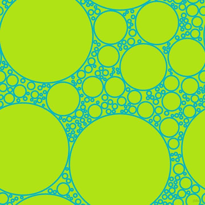 bubbles, circles, sponge, big, medium, small, 5 pixel line width, Iris Blue and Inch Worm circles bubbles sponge soap seamless tileable