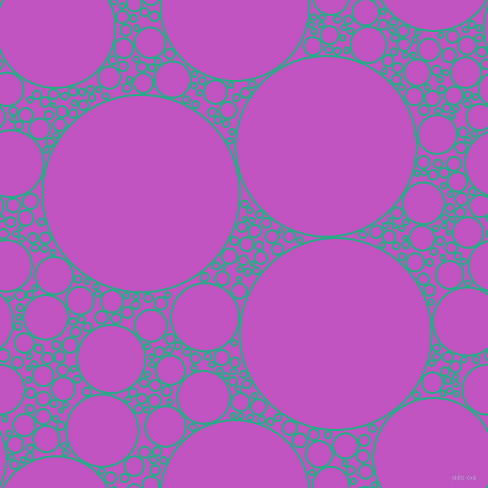 bubbles, circles, sponge, big, medium, small, 3 pixel line width, Jungle Green and Fuchsia circles bubbles sponge soap seamless tileable