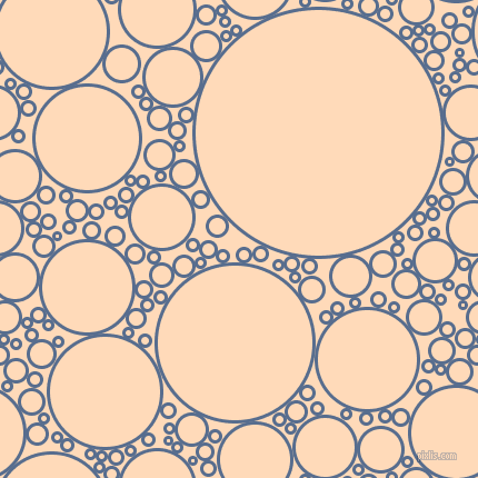 bubbles, circles, sponge, big, medium, small, 3 pixel line width, Kashmir Blue and Peach Puff circles bubbles sponge soap seamless tileable