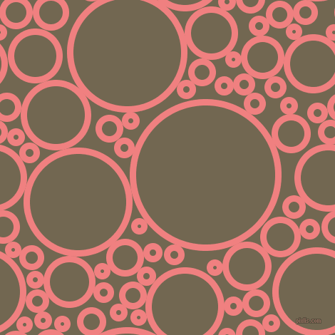 bubbles, circles, sponge, big, medium, small, 9 pixel line width, Light Coral and Coffee circles bubbles sponge soap seamless tileable