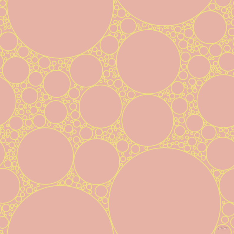 bubbles, circles, sponge, big, medium, small, 3 pixel line width, Light Goldenrod and Shilo circles bubbles sponge soap seamless tileable