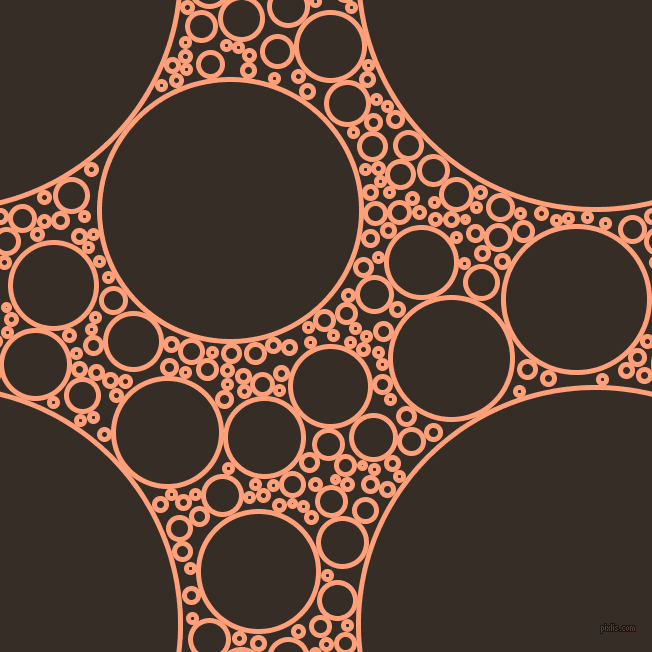 bubbles, circles, sponge, big, medium, small, 5 pixel line width, Light Salmon and Coffee Bean circles bubbles sponge soap seamless tileable