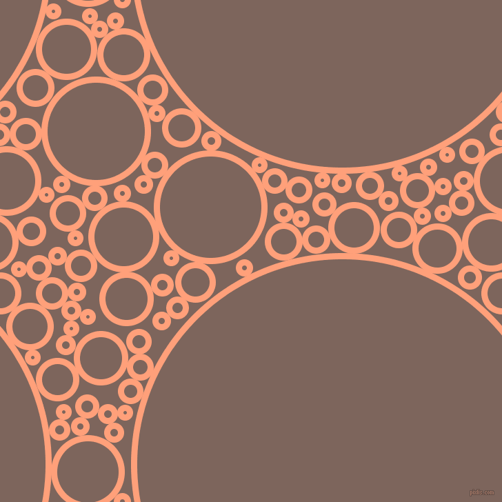 bubbles, circles, sponge, big, medium, small, 9 pixel line width, Light Salmon and Russett circles bubbles sponge soap seamless tileable