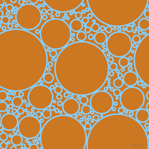 bubbles, circles, sponge, big, medium, small, 5 pixel line width, Light Sky Blue and Ochre circles bubbles sponge soap seamless tileable