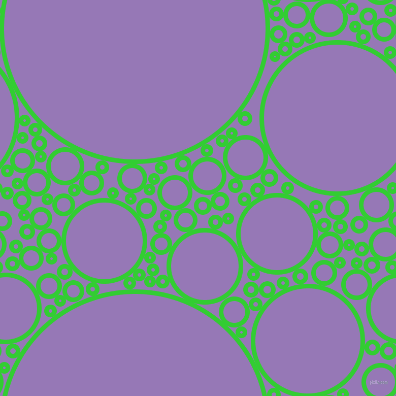 bubbles, circles, sponge, big, medium, small, 9 pixel line width, Lime Green and Purple Mountain