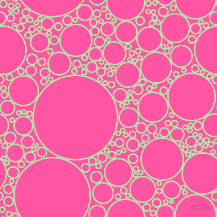 bubbles, circles, sponge, big, medium, small, 3 pixel line width, Madang and Brilliant Rose circles bubbles sponge soap seamless tileable