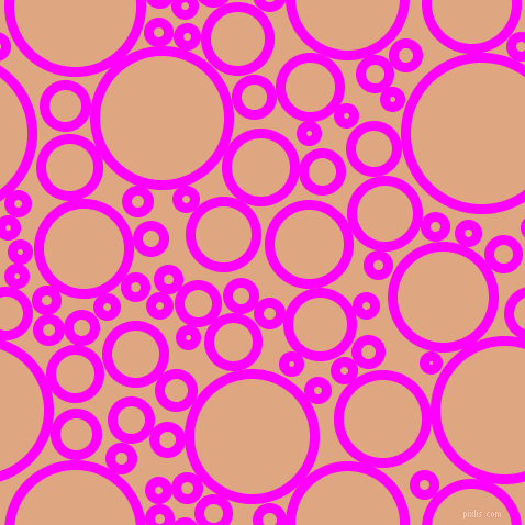 bubbles, circles, sponge, big, medium, small, 9 pixel line width, Magenta and Tumbleweed circles bubbles sponge soap seamless tileable