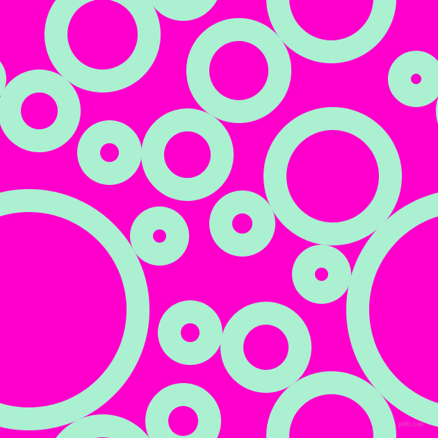 bubbles, circles, sponge, big, medium, small, 33 pixel line width, Magic Mint and Hot Magenta circles bubbles sponge soap seamless tileable