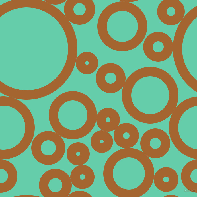 bubbles, circles, sponge, big, medium, small, 33 pixel line width, Mai Tai and Medium Aquamarine circles bubbles sponge soap seamless tileable