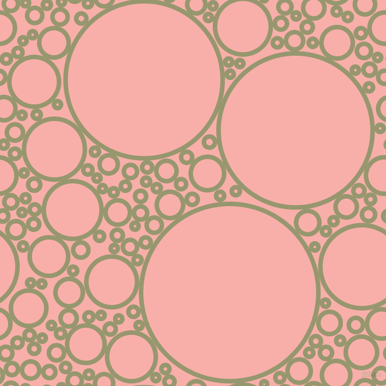 bubbles, circles, sponge, big, medium, small, 9 pixel line width, Malachite Green and Sundown circles bubbles sponge soap seamless tileable