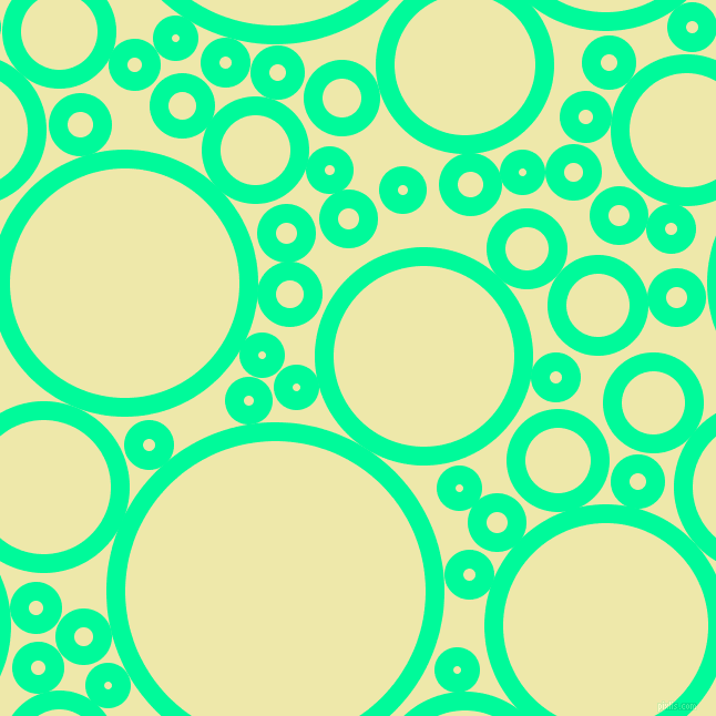 bubbles, circles, sponge, big, medium, small, 17 pixel line width, Medium Spring Green and Pale Goldenrod circles bubbles sponge soap seamless tileable