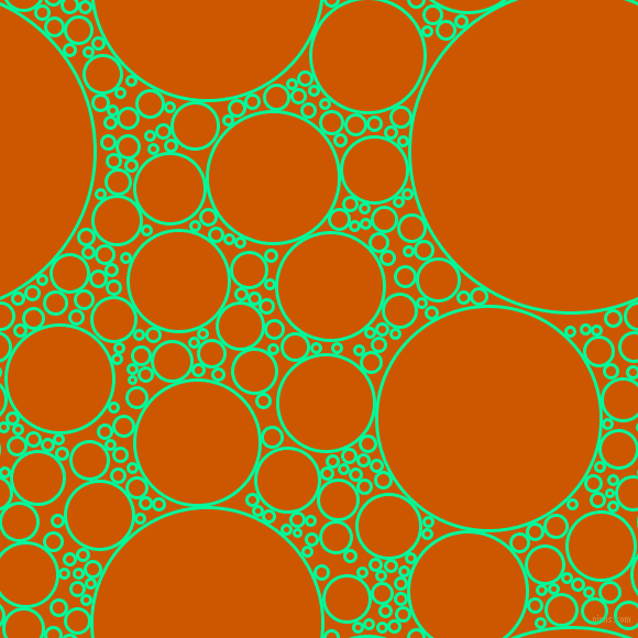 bubbles, circles, sponge, big, medium, small, 3 pixel line width, Medium Spring Green and Tenne Tawny circles bubbles sponge soap seamless tileable