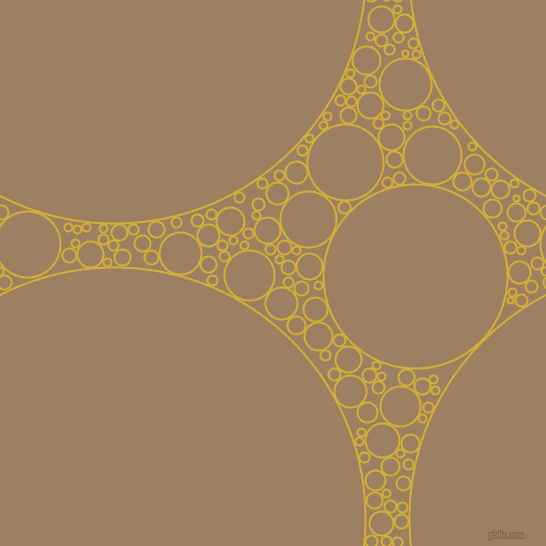 bubbles, circles, sponge, big, medium, small, 2 pixel line width, Metallic Gold and Sorrell Brown circles bubbles sponge soap seamless tileable