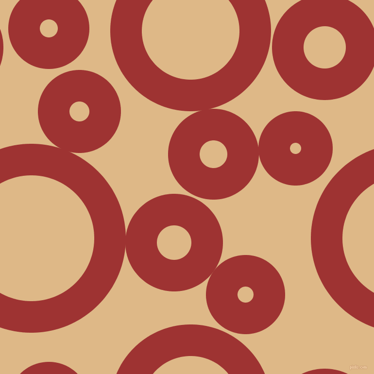 bubbles, circles, sponge, big, medium, small, 65 pixel line width, Milano Red and Burly Wood circles bubbles sponge soap seamless tileable