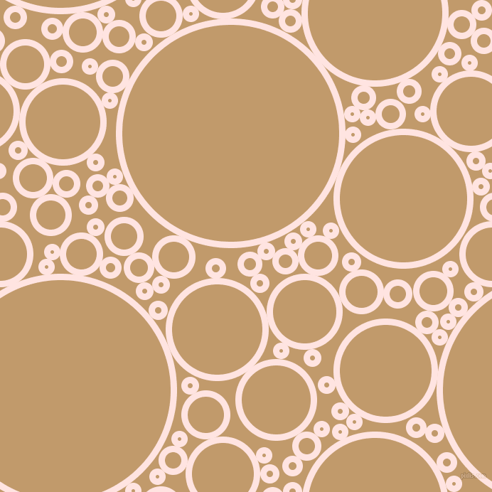 bubbles, circles, sponge, big, medium, small, 9 pixel line width, Misty Rose and Fallow circles bubbles sponge soap seamless tileable
