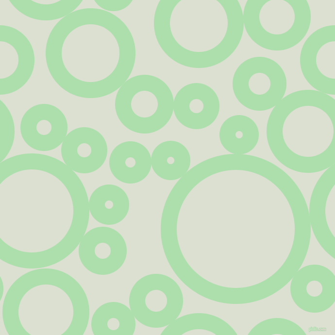 bubbles, circles, sponge, big, medium, small, 33 pixel line width, Moss Green and Feta circles bubbles sponge soap seamless tileable