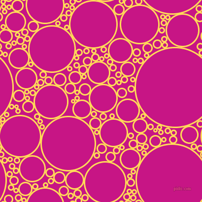 bubbles, circles, sponge, big, medium, small, 3 pixel line width, Mustard and Medium Violet Red circles bubbles sponge soap seamless tileable