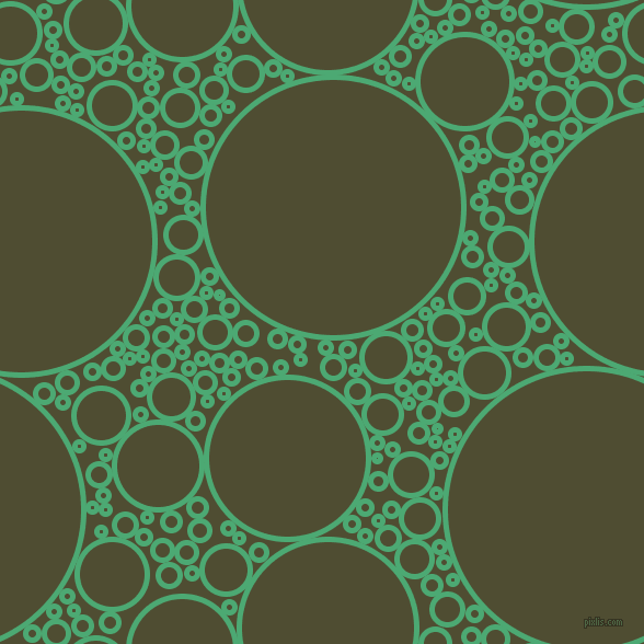 bubbles, circles, sponge, big, medium, small, 5 pixel line width, Ocean Green and Camouflage circles bubbles sponge soap seamless tileable