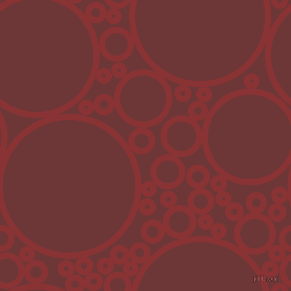bubbles, circles, sponge, big, medium, small, 9 pixel line width, Old Brick and Sanguine Brown circles bubbles sponge soap seamless tileable